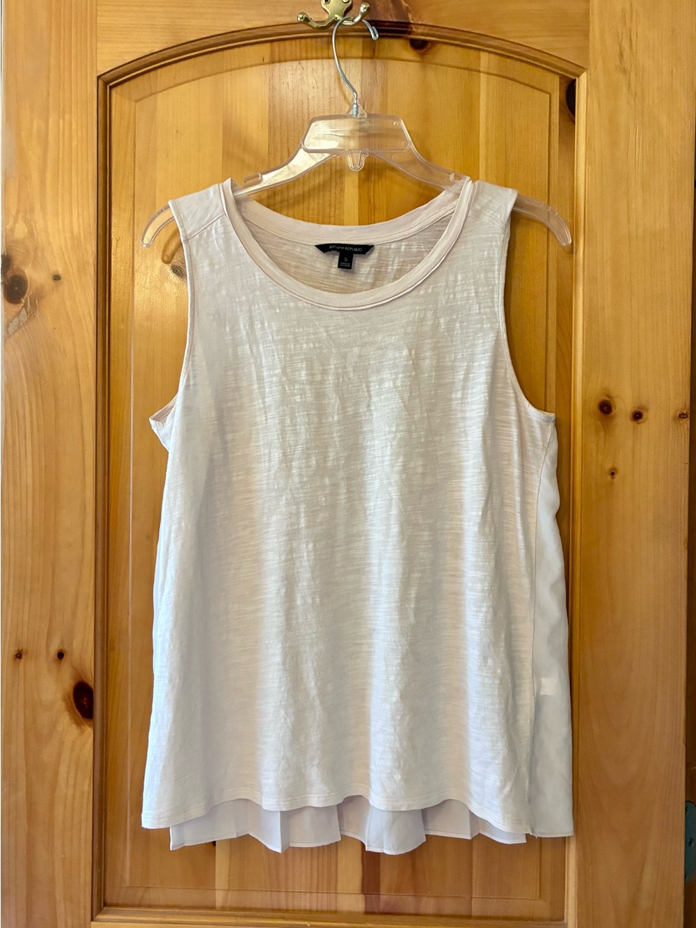 Banana Republic Light Cream Layered Sleeveless Tank Top
